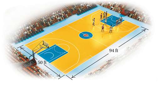 Chapter 1.5, Problem 38ES, 38.	College Court. The standard basketball court used by college players has dimensions of 50 ft by 