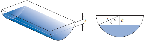 Chapter 2.3, Problem 16E, A trough of length L has a cross section in the shape of a semicircle with radius r. (See the 