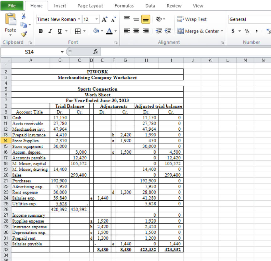 Excel Applications for Accounting Principles, Chapter 3, Problem 1R 