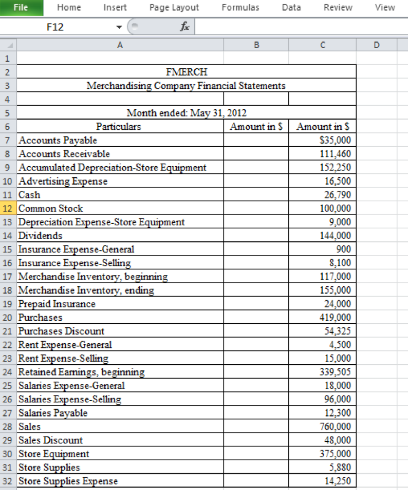 Excel Applications for Accounting Principles, Chapter 4, Problem 1R 