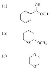 Chapter 16, Problem 2Q, 16.2 Which compound is an acetal?

(d)More than one of these

(e)None of these
 