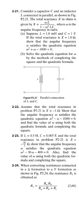 Chapter 2, Problem 21P, Consider a capacitor C and an inductor L connected in parallel as shown in Fig. P2.21. The total 