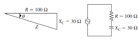 Chapter 3, Problem 31P, The impedance triangle of a resistor (R ) and a capacitor (C ) connected in series in an AC circuit 