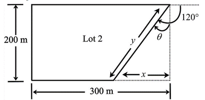 Chapter 3, Problem 5P, The same coop student calculates the area of lot 2 shown in Fig. P3.5 as 50,000 m2 Is this the 