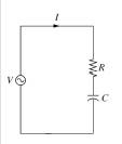Chapter 5, Problem 17P, An RC circuit is subjected to an alternating voltage source V as shown in Fig. 5.17. The 