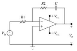 Chapter 5, Problem 34P, In the Op-Amp circuit shown in Fig. P534, the output voltage V0 is given by V0=ZR2+ZCZR1Vin where 