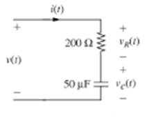 Chapter 6, Problem 18P, A sinusoidal current i(t)=0.1sin(100t) amps is applied to the RC circuit shown in Fig. P6.18. The 