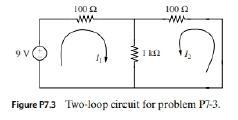 Chapter 7, Problem 3P, Consider the two-loop circuit shown in Fig P7.3. The currents l1 and l2 (in A) satisfy the following 