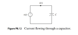 Chapter 8, Problem 12P, The current flowing through a capacitor shown in Fig P8.12 is given by i(t)=Cdv(t)dt. If C=500F and 