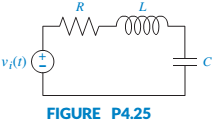 Chapter 4, Problem 80P, If vi(t) is a step voltage in the network shown in Figure P4.25, find the value of the resistor such 