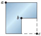 Chapter 10, Problem 9Q, Figure 10-26 shows a uniform metal plate that had been square before 25 of it was snipped off. Three 