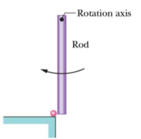 Chapter 11, Problem 61P, The uniform rod length 0.60 m, mass 1.0 kg in Fig. 11-54 rotates in the plane of the figure about an 