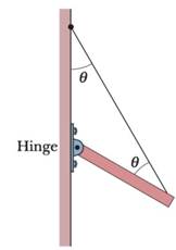 Chapter 12, Problem 23P, GO In Fig. 12-40, one end of a uniform beam of weight 222 N is hinged to a wall; the other end is 