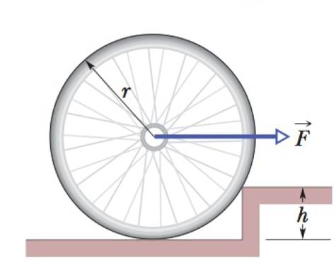 Chapter 12, Problem 25P, SSM WWWIn Fig. 12-42, what magnitude of constant force F applied horizontally at the axle of the 