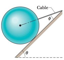 Chapter 12, Problem 57P, GO In Fig. 12-66, a 10 kg sphere is supported on a frictionless plane inclined at angle  = 45 from 
