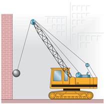 Chapter 15, Problem 112P, In Fig. 15-64, a 2500 kg demolition ball swings from the end of a crane. The length of the swinging 