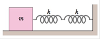Chapter 15, Problem 24P, In Fig. 15-35, two springs are joined and connected to a block of mass 0.245 kg that is set 
