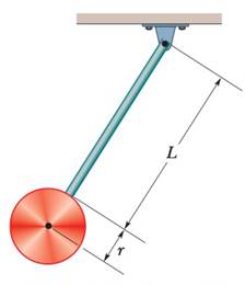 Chapter 15, Problem 41P, SSM In Fig. 15-42, the pendulum consists of a uniform disk with radius r = 10.0 cm and mass 500 g 