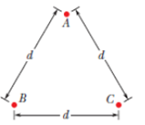 Chapter 21, Problem 48P, In Fig. 21-41, three identical conducting spheres form an equilateral triangle of side length d = 