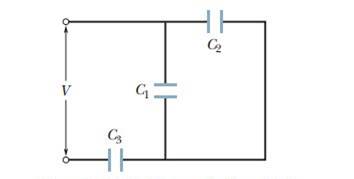 Chapter 25, Problem 11P, In Fig. 25-29, find the equivalent capacitance of the combination. Assume that C1 = 10.0 F, C2=5.00F 