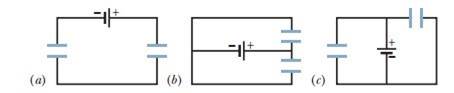 Chapter 25, Problem 7Q, For each circuit in Fig. 25-21, are the capacitors connected in series, in parallel, or in neither 