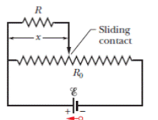 Chapter 27, Problem 26P, Figure 27-37 shows a battery connected across a uniform resistor R0. A sliding contact can move 