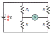 Chapter 27, Problem 50P, In Fig. 27-57, R1 = 2.00R, the ammeter resistance is zero, and the battery is ideal. What multiple 