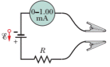 Chapter 27, Problem 52P, A simple ohmmeter is made by connecting a 1.50V flashlight battery in series with a resistance R and 