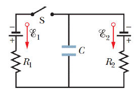 Chapter 27, Problem 87P, The circuit of Fig. 27-25 shows a capacitor, two ideal batteries, two resistors, and a switch S. 