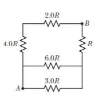 Chapter 27, Problem 89P, In Fig. 27-76, R= 10 . what is the equivalent resistance between points A and B? Hint: This circuit 