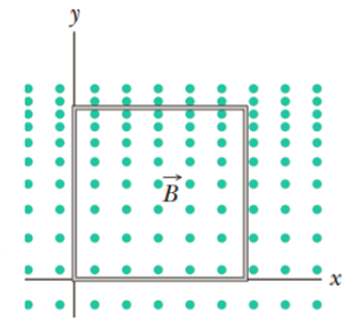 Chapter 30, Problem 27P, ILW As seen in Fig. 30-50, a square loop of wire has sides of length 2.0 cm. A magnetic field is 