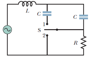 Chapter 31, Problem 87P, The ac generator in Fig. 31-39 supplies 120 V at 60.0 Hz. With the switch open as in the diagram, 