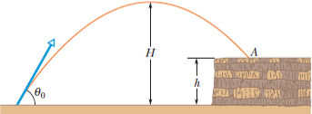 Chapter 4, Problem 28P, GO In Fig. 4-34, a stone is projected at a cliff of height h with an initial speed of 42.0 m/s 