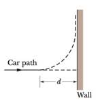 Chapter 6, Problem 58P, Brake or turn? Figure 6- 44 depicts an overhead view of a cars path as the car travels toward a 