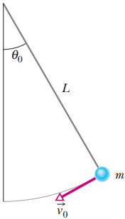 Chapter 8, Problem 21P, Figure 8-34 shows a pendulum of length L = 1.25 m. Its bob which effectively has all the mass has 