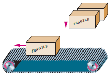 Chapter 8, Problem 78P, At a certain factory, 300 kg crates are dropped vertically from a packing machine onto a conveyor 