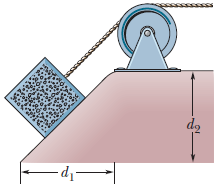 Chapter 8, Problem 80P, In Fig. 8-65, a 1400 kg block of granite is pulled up an incline at a constant speed of 1.34 m/s by 