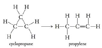 Chapter 13, Problem 68RQ, Cyclopropane, C3H6, is a gas used as a general anesthetic. It undergoes a slow molecular 