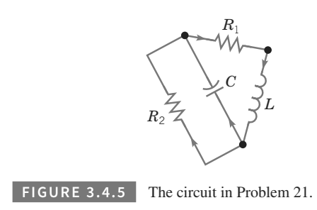 Chapter 3.4, Problem 21P, Applications.

Consider the electric circuit shown in Figure. Suppose that  ohms,  farad, and  