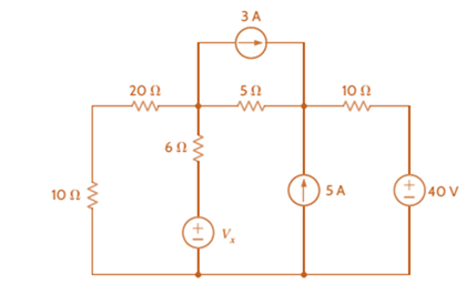 Chapter 2, Problem 100P, The 40-V source in the circuit in Fig. P2.100 is absorbing 80 W of power. Find VX. 