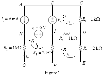 Chapter 2, Problem 102P, Given Io=2mA in the network in Fig. P2.102, find VA. 