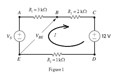 Chapter 2, Problem 38P, Find VS in the circuit in Fig. P2.38, if VBE=18V. 