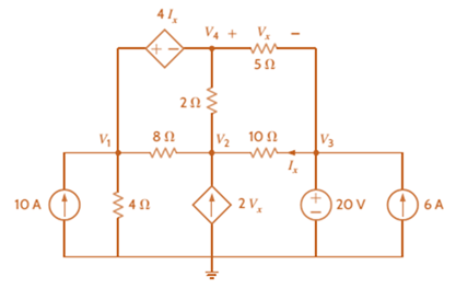 Chapter 3, Problem 59P, Use nodal analysis to find V1,V2,V3, and V4 in the network in Fig. P3.59. 