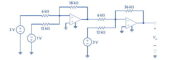 Chapter 4, Problem 4PFE.2TP, Determine the output voltage V0 of the summing op-amp circuit shown in Fig. 4PFE-2. a. 6Vc. 9V b. 