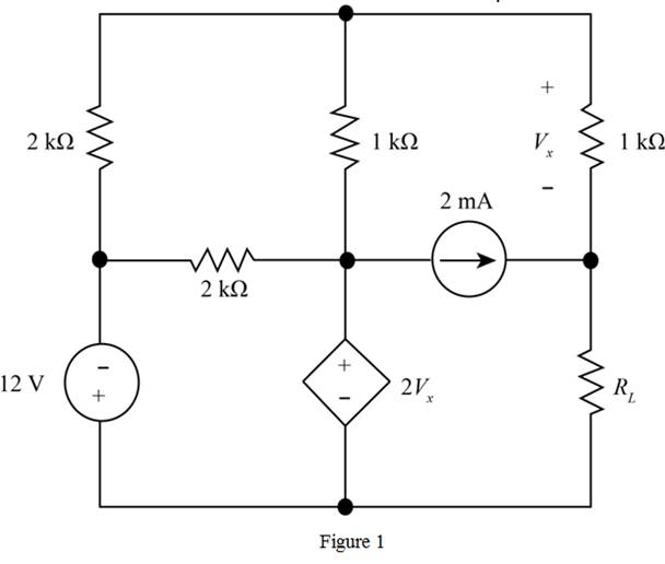 Chapter 5, Problem 123P, In the network in Fig. P5.123, find the value of RL for maximum power transfer. In addition, 