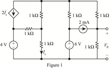 Chapter 5, Problem 82P, Use ThĂ©venins theorem to find Vo in the network in Fig. P5.82. 