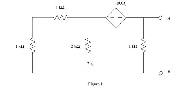 Chapter 5, Problem 84P, Find the ThĂ©venin equivalent of the network in Fig. P5.84 at the terminals AB. 