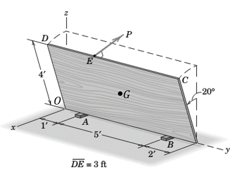 Chapter 3.4, Problem 64P, An 80-lb sheet of plywood rests on two small wooden blocks as shown. It is allowed to lean 200 from 