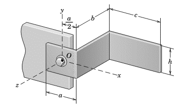 Chapter 3.4, Problem 80P, The large bracket is constructed of heavy plate which has a mass  per unit area. Determine the force 