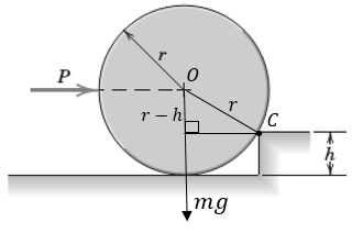 Chapter 3.5, Problem 112P, Determine the force P required to begin rolling the uniform cylinder of mass m over the obstruction 